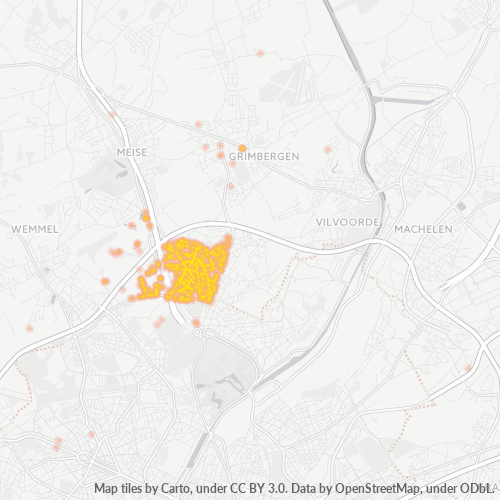 Bedrijfsconcentratie in Postcode 1853 - Strombeek-Bever, Vlaanderen