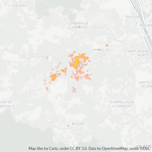 Bedrijfsconcentratie in Postcode 08759 - Vallirana, Catalonië