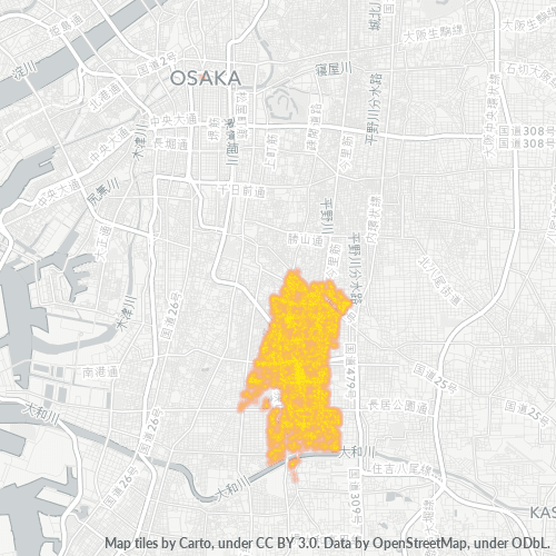 Bedrijfsconcentratie in Postcode 546 - Osaka (prefectuur)