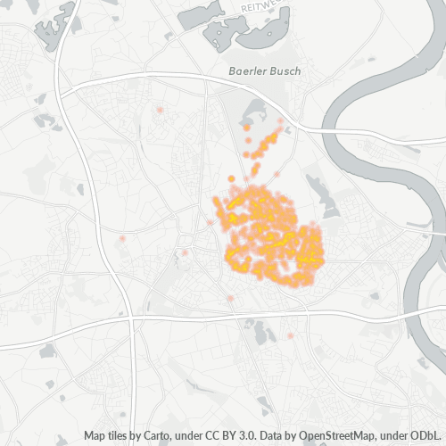 Bedrijfsconcentratie in Postcode 47443 - Moers, Noordrijn-Westfalen