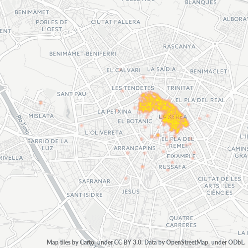 Verksamhetskoncentration i Postnummer 46003 - Valencia, Valencia (autonom region)