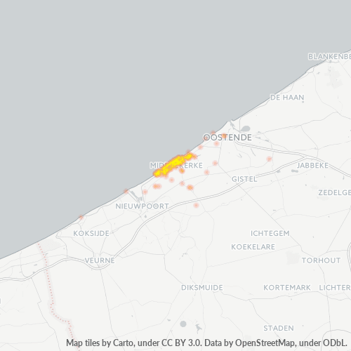 Bedrijfsconcentratie in Postcode 8430 - België