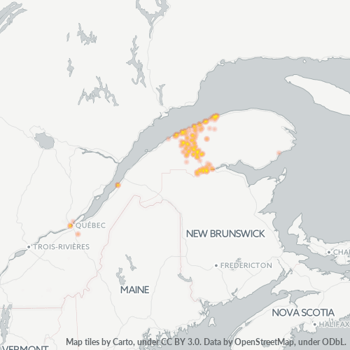 Bedriftskonsentrasjon i Postnummer G0J - Québec