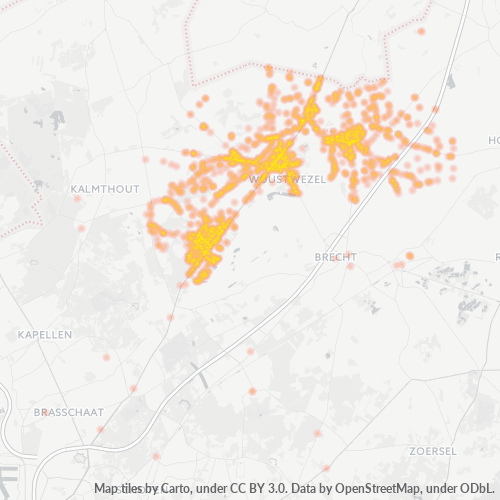 Bedrijfsconcentratie in Postcode 2990 - Wuustwezel, Vlaanderen