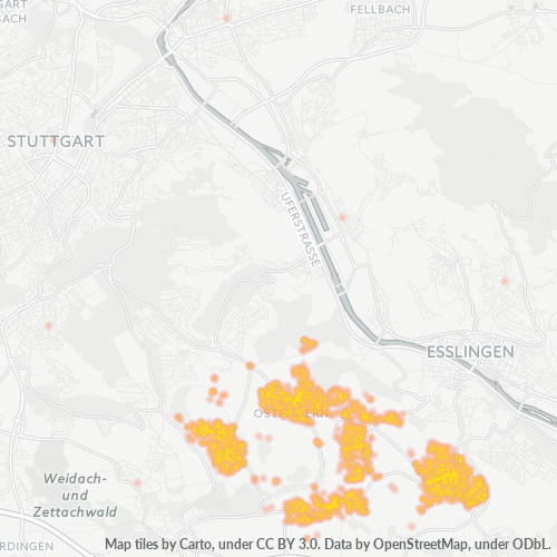 Business Concentration in Postal Code 73760 - Ostfildern, Baden-Württemberg