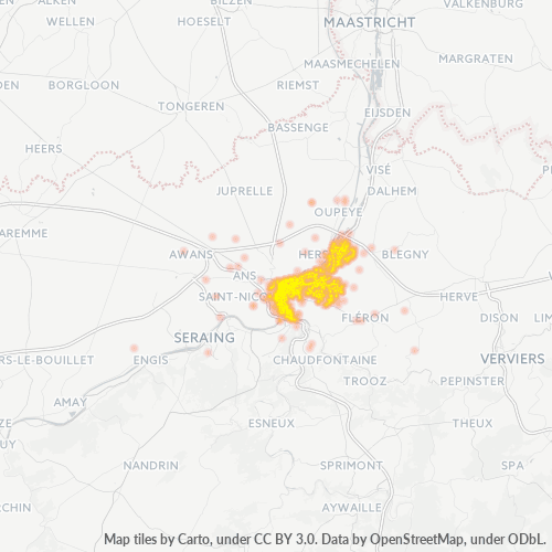Concentrazione delle imprese in Codice Postale 4020 - Liegi, Vallonia