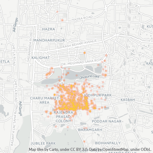 Bedrijfsconcentratie in Postcode 700045 - Calcutta, West-Bengalen