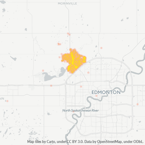 Bedrijfsconcentratie in Postcode T8N - St. Albert, Alberta