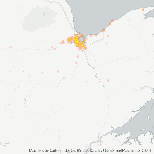 Bedriftskonsentrasjon i Postnummer E2A - Bathurst, New Brunswick