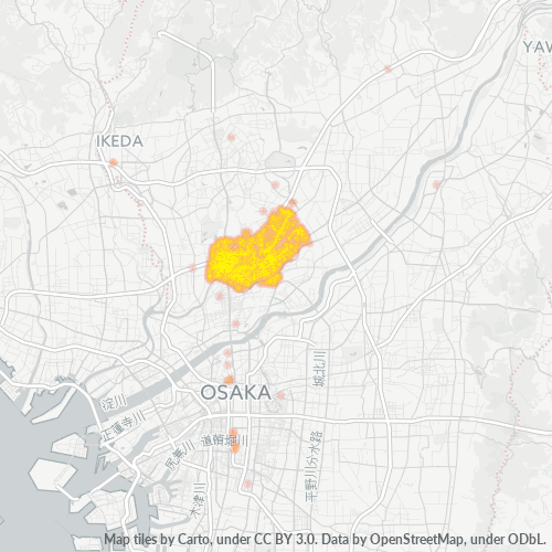 Bedrijfsconcentratie in Postcode 564 - Osaka (prefectuur)