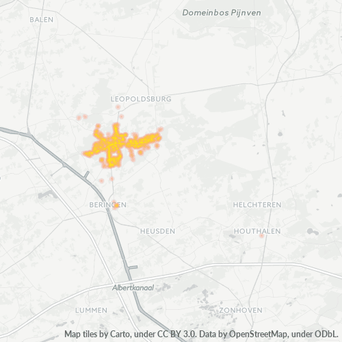 Bedrijfsconcentratie in Postcode 3581 - België