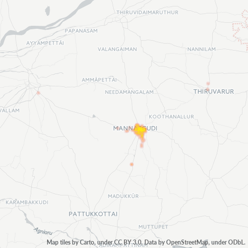 Bedrijfsconcentratie in Postcode 614001 - Mannargudi, Tamil Nadu