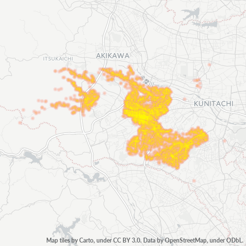 Bedrijfsconcentratie in Postcode 192 - Tokyo Prefecture