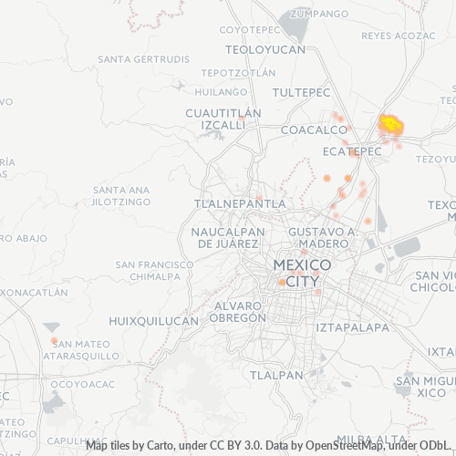 Dami ng Negosyo sa Postal Code 55067 - Ecatepec, Estado ng Mehiko