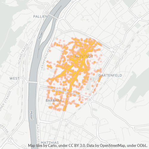 Business Concentration in Postal Code 54290 - Trier, Rhineland-Palatinate