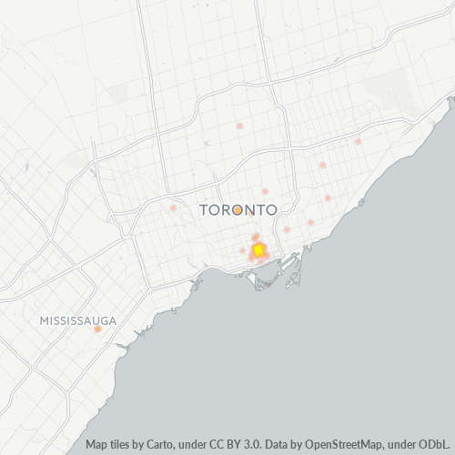 Bedrijfsconcentratie in Postcode M5G - Toronto, Ontario