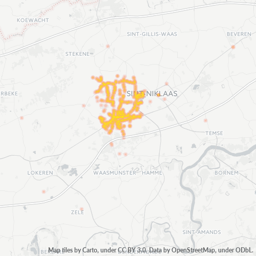 Bedrijfsconcentratie in Postcode 9111 - België