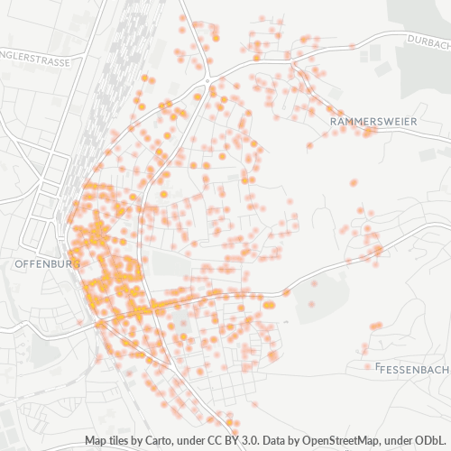 Ettevõttete kontsentratsioon asukohas Postiindeksi 77654 - Offenburg, Baden-Württemberg