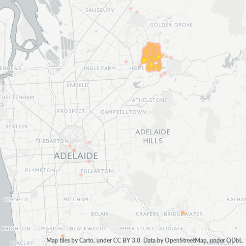 Dami ng Negosyo sa Postal Code 5097 - Ridgehaven, Timog Australya