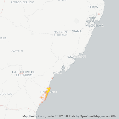 Concentració d'empreses a Codi Postal 29345-000 - Marataizes, Estat d'Espírito Santo