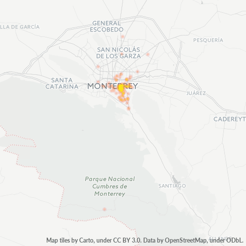 Verksamhetskoncentration i Postnummer 64810 - Monterrey, Nuevo León
