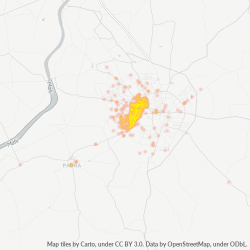 Dami ng Negosyo sa Postal Code 390020 - Vadodara, Gujarat