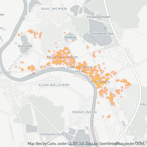 Bedrijfsconcentratie in Postcode 63791 - Beieren