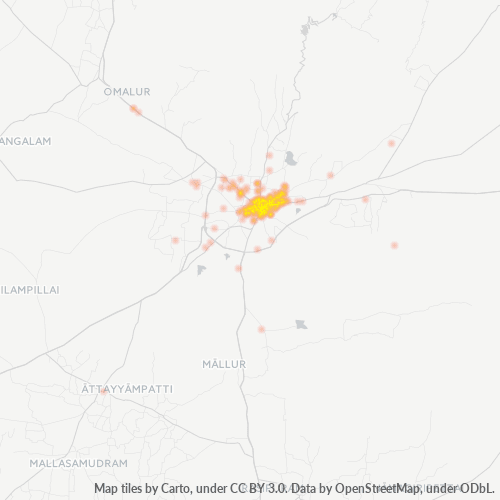 Dami ng Negosyo sa Postal Code 636001 - Salem, State of Tamil Nādu