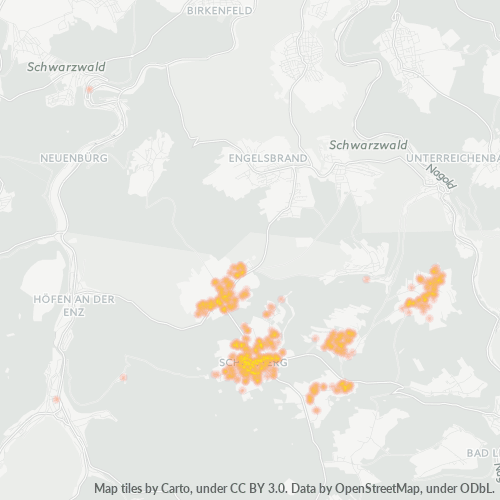 Bedrijfsconcentratie in Postcode 75328 - Schömberg, Baden-Württemberg
