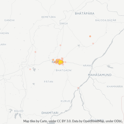 Dami ng Negosyo sa Postal Code 492006 - Raipur, State of Chhattīsgarh