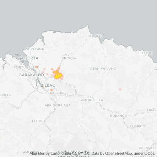 Bedrijfsconcentratie in Postcode 48160 - Derio, Baskenland (autonome regio)