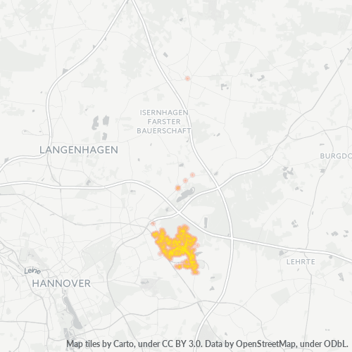 Business Concentration in Postal Code 30629 - Hanover, Lower Saxony