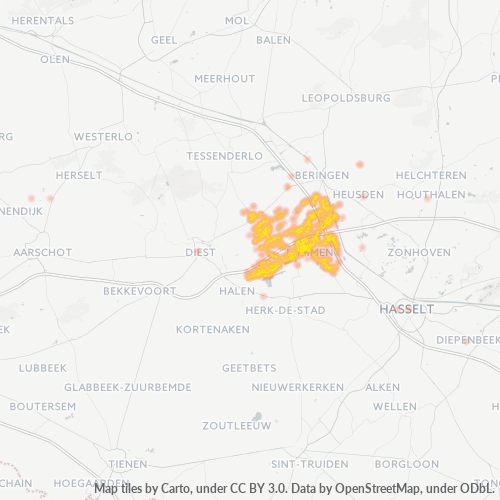 Bedrijfsconcentratie in Postcode 3560 - België