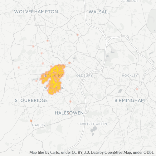 Verksamhetskoncentration i Postnummer DY2 - Dudley, England
