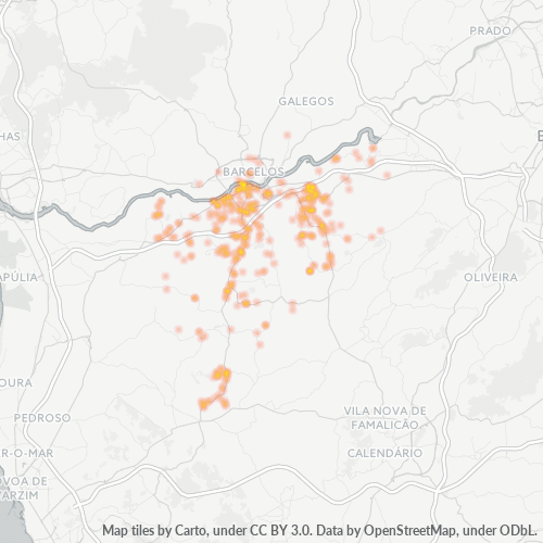 Bedrijfsconcentratie in Postcode 4755 - Portugal