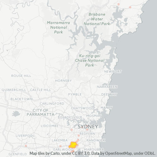 Dami ng Negosyo sa Postal Code 2205 - Arncliffe, New South Wales