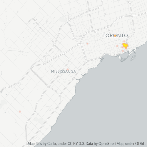 Bedrijfsconcentratie in Postcode M4X - Toronto, Ontario
