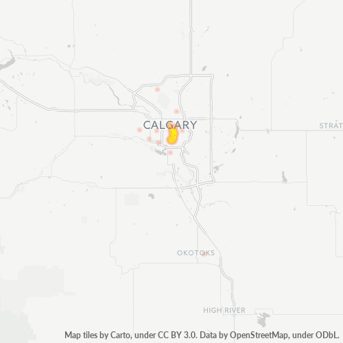 Verksamhetskoncentration i Postnummer T2S - Calgary, Alberta
