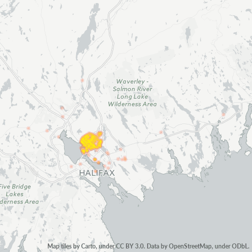 Dami ng Negosyo sa Postal Code B3B - Dartmouth, Nova Scotia