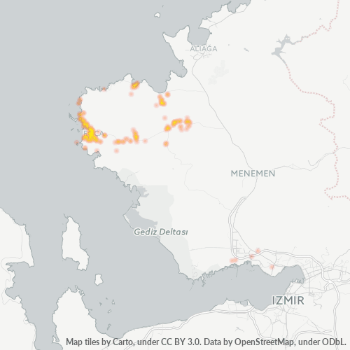 Business Concentration in Postal Code 35680 - Foça, İzmir Province