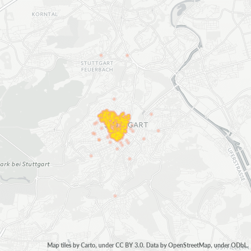 Business Concentration in Postal Code 70174 - Stuttgart, Baden-Württemberg