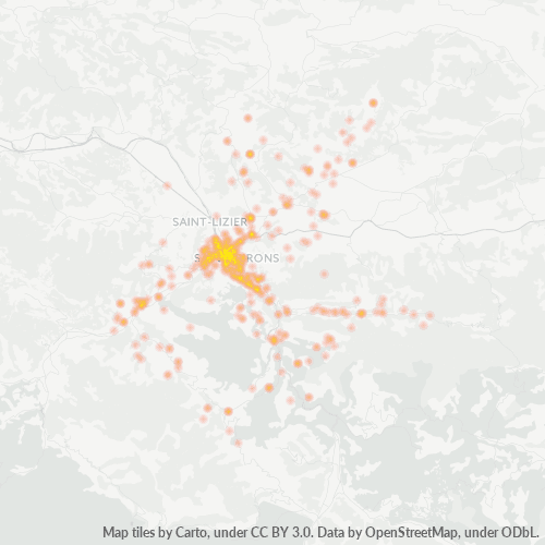 Concentration d'activités en/à/au/aux Code Postal 09200 - Rivèrenert, Midi-Pyrénées