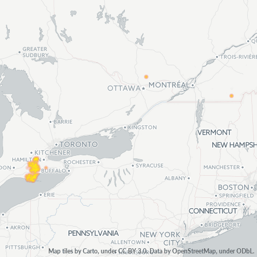 Bedrijfsconcentratie in Postcode N0E - Ontario