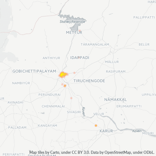 Bedriftskonsentrasjon i Postnummer 638183 - Erode, Tamil Nadu