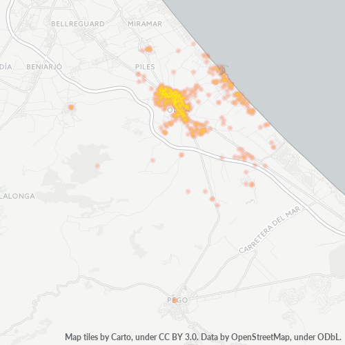 Dami ng Negosyo sa Postal Code 46780 - Oliva, Pamayanang Balensyano