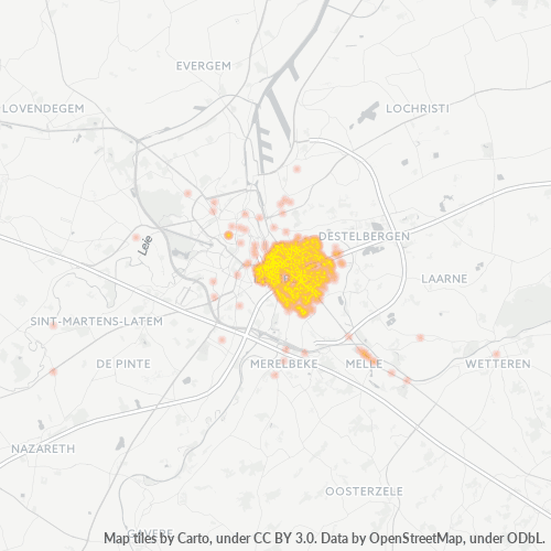 Bedrijfsconcentratie in Postcode 9050 - Gent, Vlaanderen