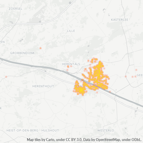 Bedrijfsconcentratie in Postcode 2250 - België