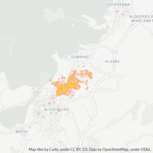 Dami ng Negosyo sa Postal Code 03804 - Alcoy, Pamayanang Balensyano