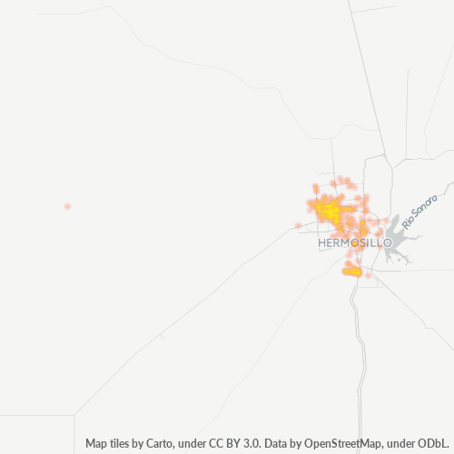 Geschäftskonzentration in Postleitzahl 83170 - Hermosillo, Sonora (Bundesstaat)
