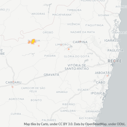 Bedrijfsconcentratie in Postcode 55750-000 - Surubim, Pernambuco